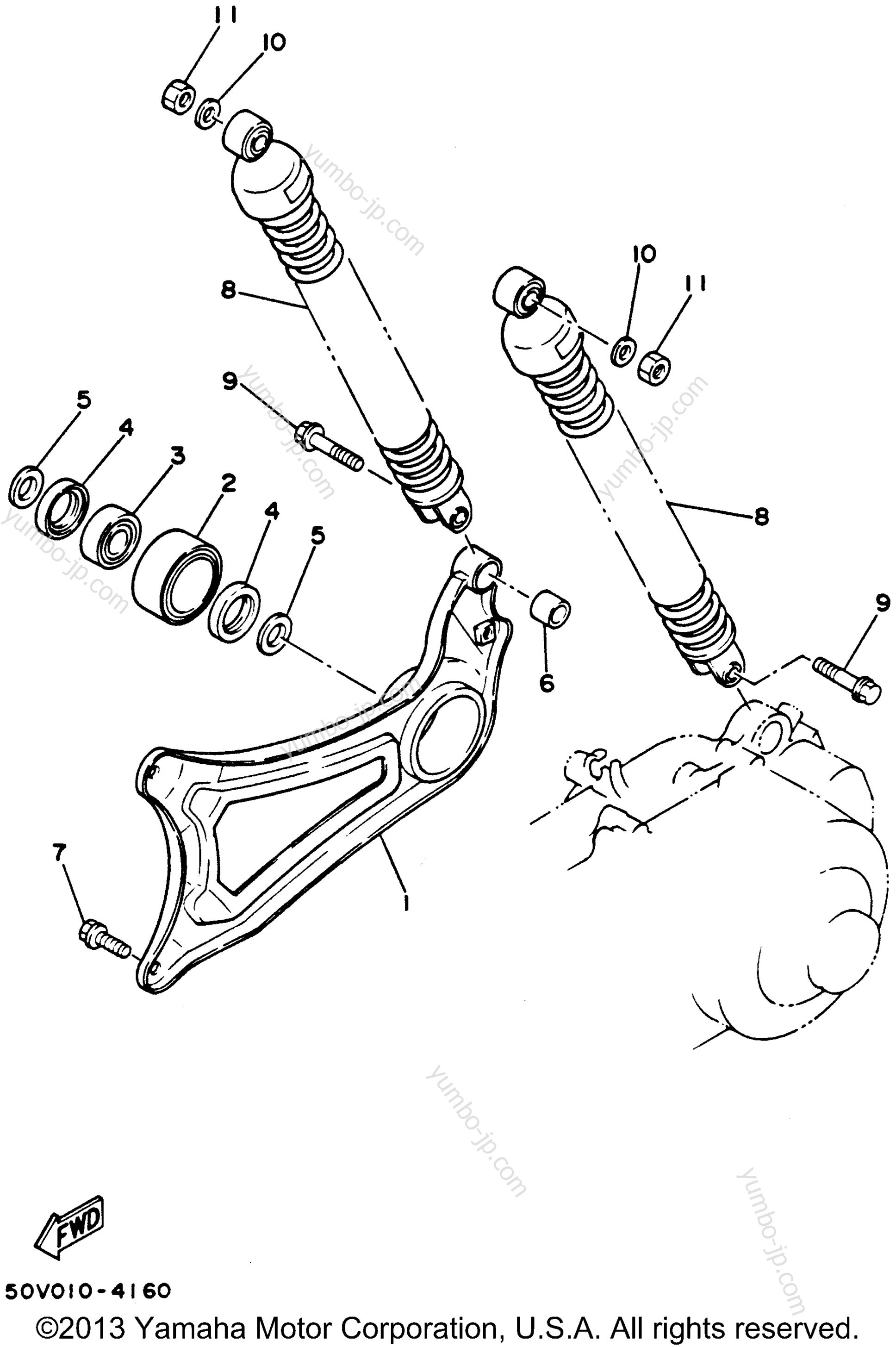 Swing Arm Rear Shocks для скутеров YAMAHA RIVA 125 (XC125K) 1998 г.