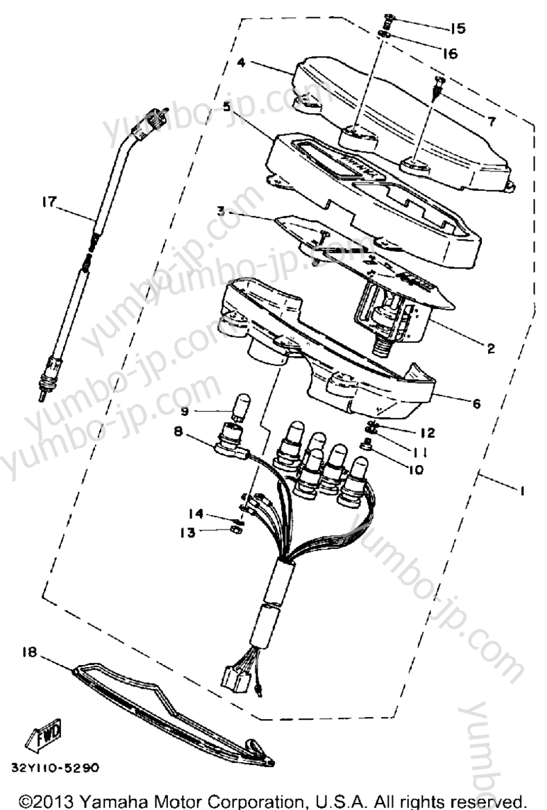 Измерительные приборы для скутеров YAMAHA RIVA 80 (CV80S) 1986 г.
