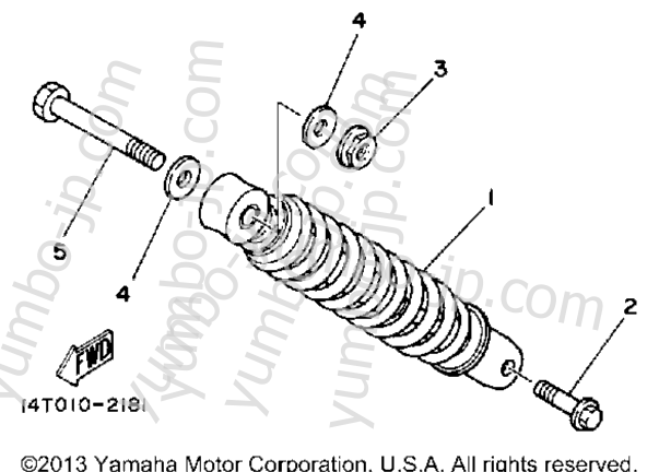 Rear Shocks для скутеров YAMAHA RIVA 50 (CA50L) 1984 г.