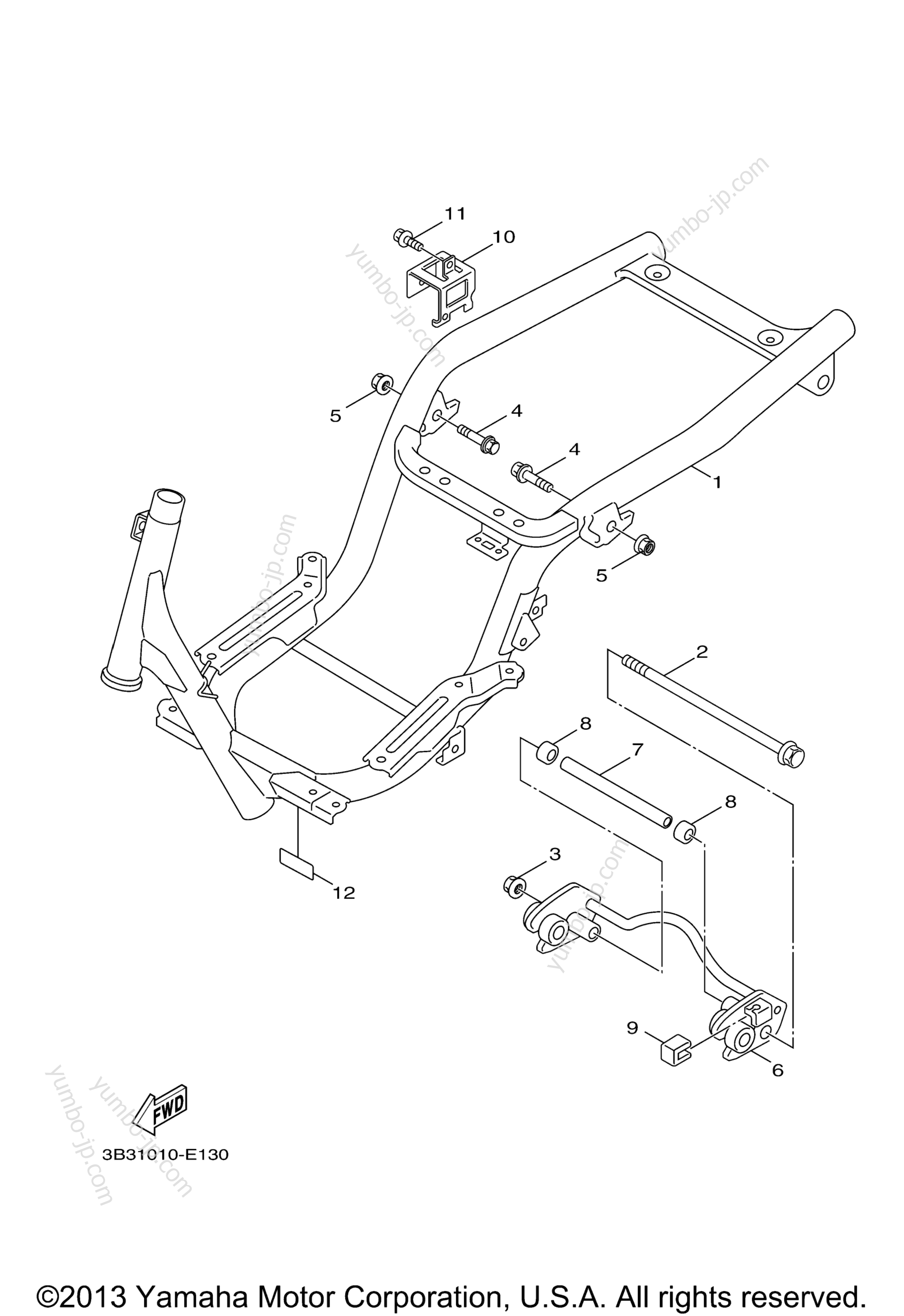 FRAME for scooters YAMAHA C3 (XF50ZB) 2010 year
