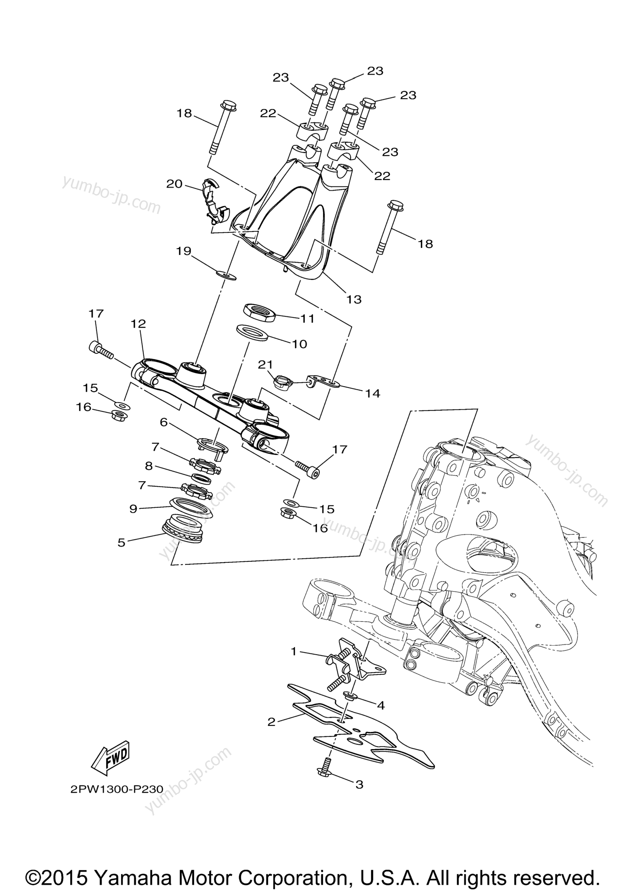 Steering для скутеров YAMAHA TMAX (XP500F) 2015 г.