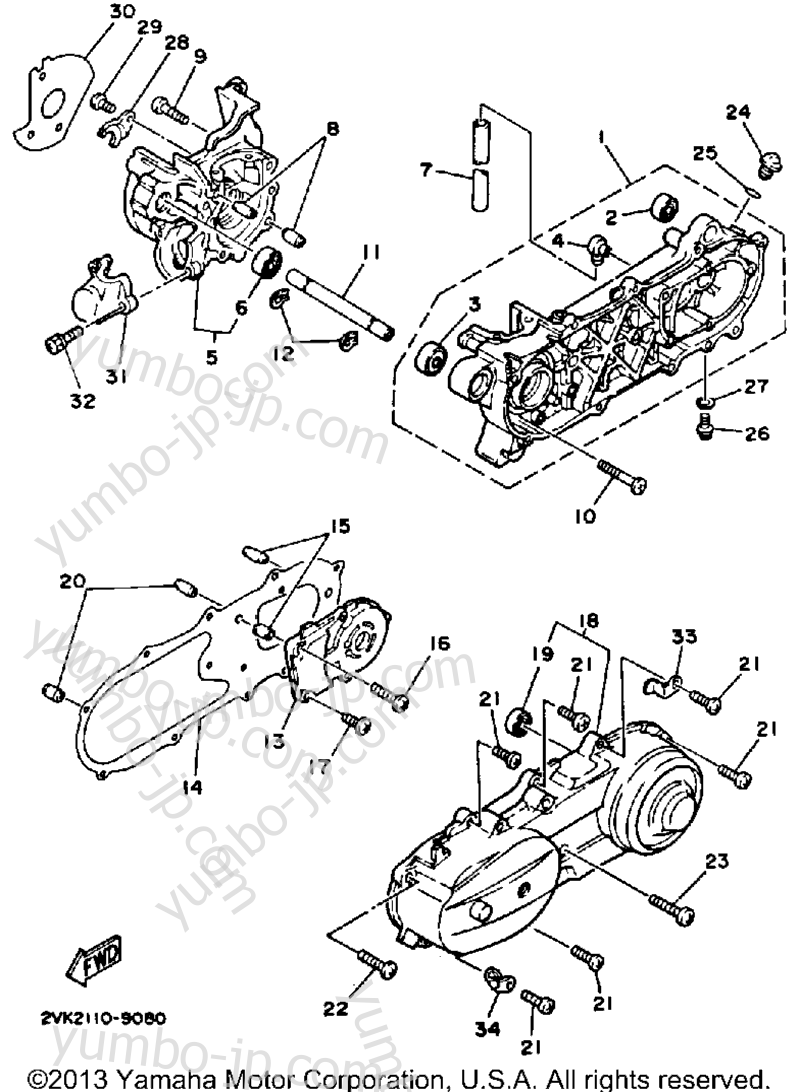 CRANKCASE for scooters YAMAHA JOG (CG50A) 1990 year