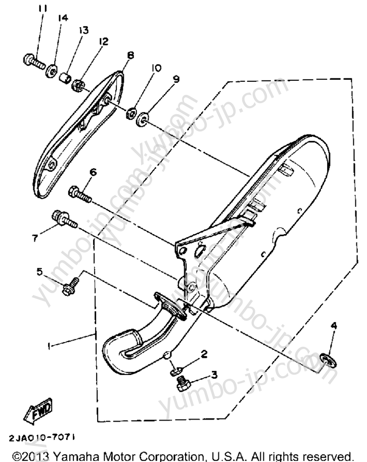 Exhaust для скутеров YAMAHA JOG (CG50W) 1989 г.