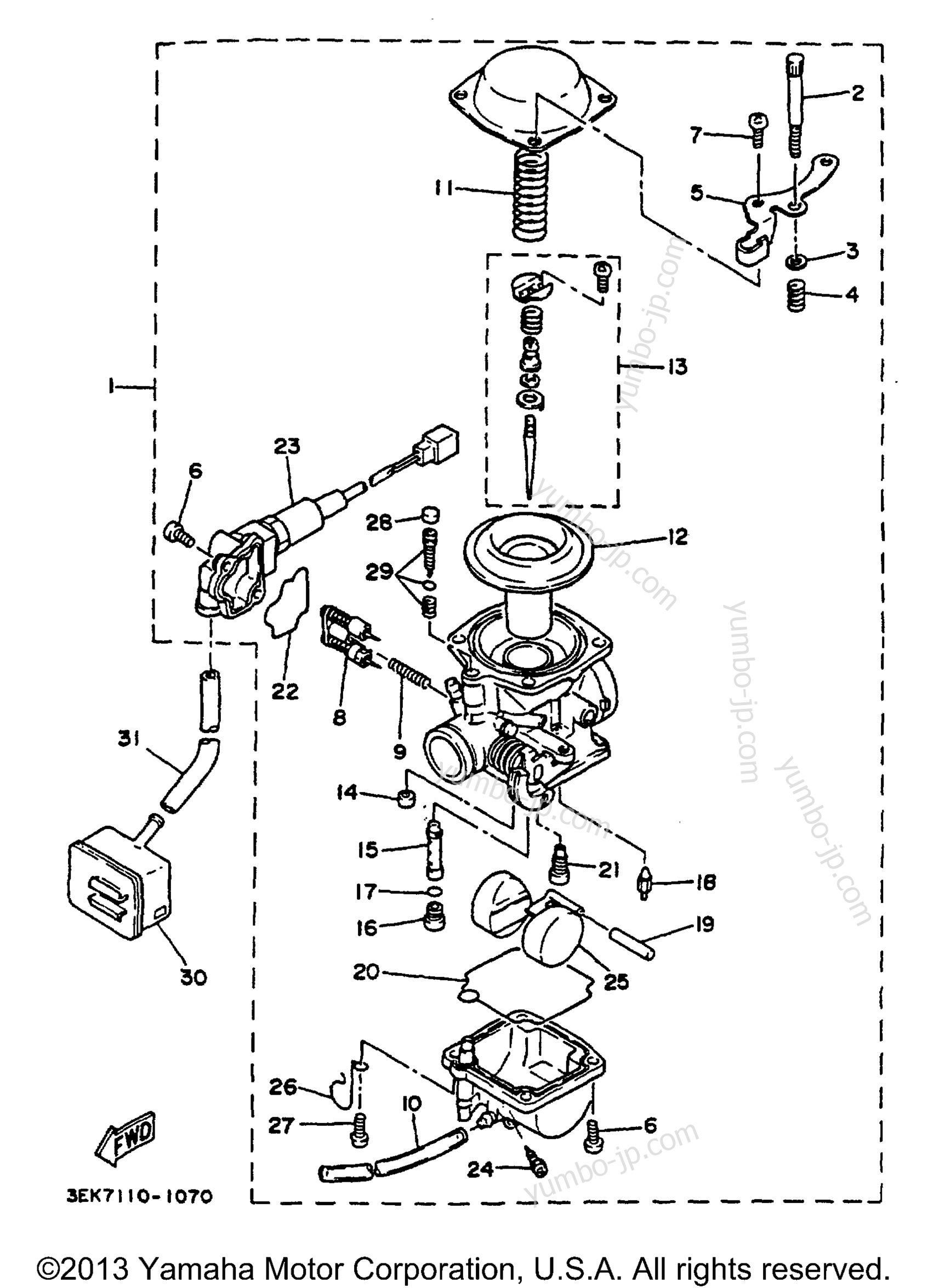CARBURETOR for scooters YAMAHA XC125N1 2001 year