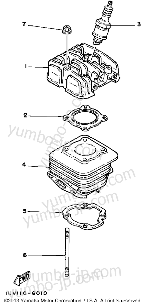 CYLINDER for scooters YAMAHA CE50ET 1987 year