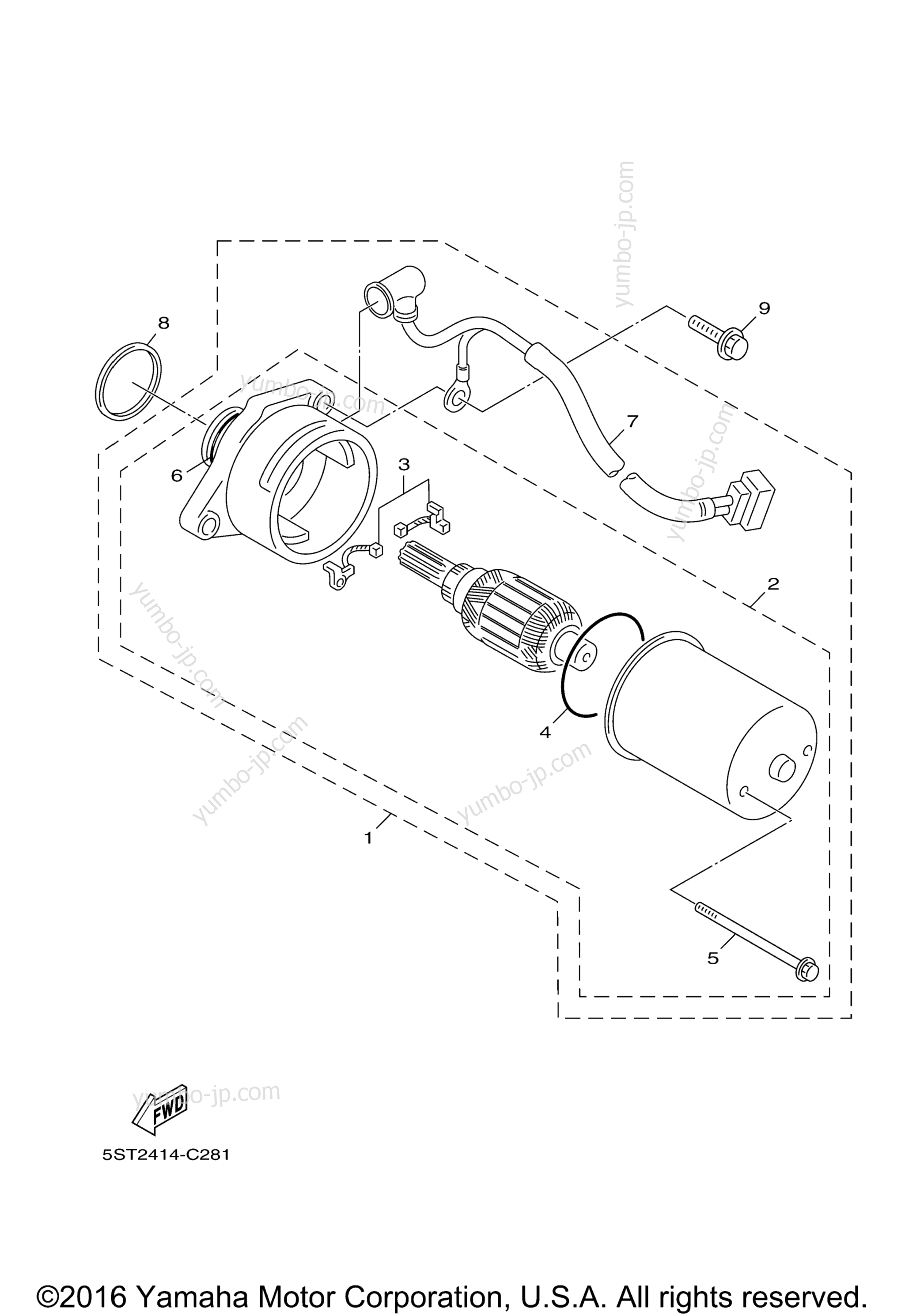 STARTING MOTOR for scooters YAMAHA ZUMA 50F (YW50FGT) 2016 year