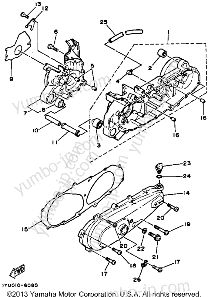 CRANKCASE for scooters YAMAHA RAZZ (SH50MD) 1992 year