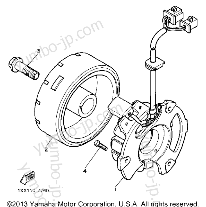 GENERATOR for scooters YAMAHA RIVA 200 (XC200T) 1987 year