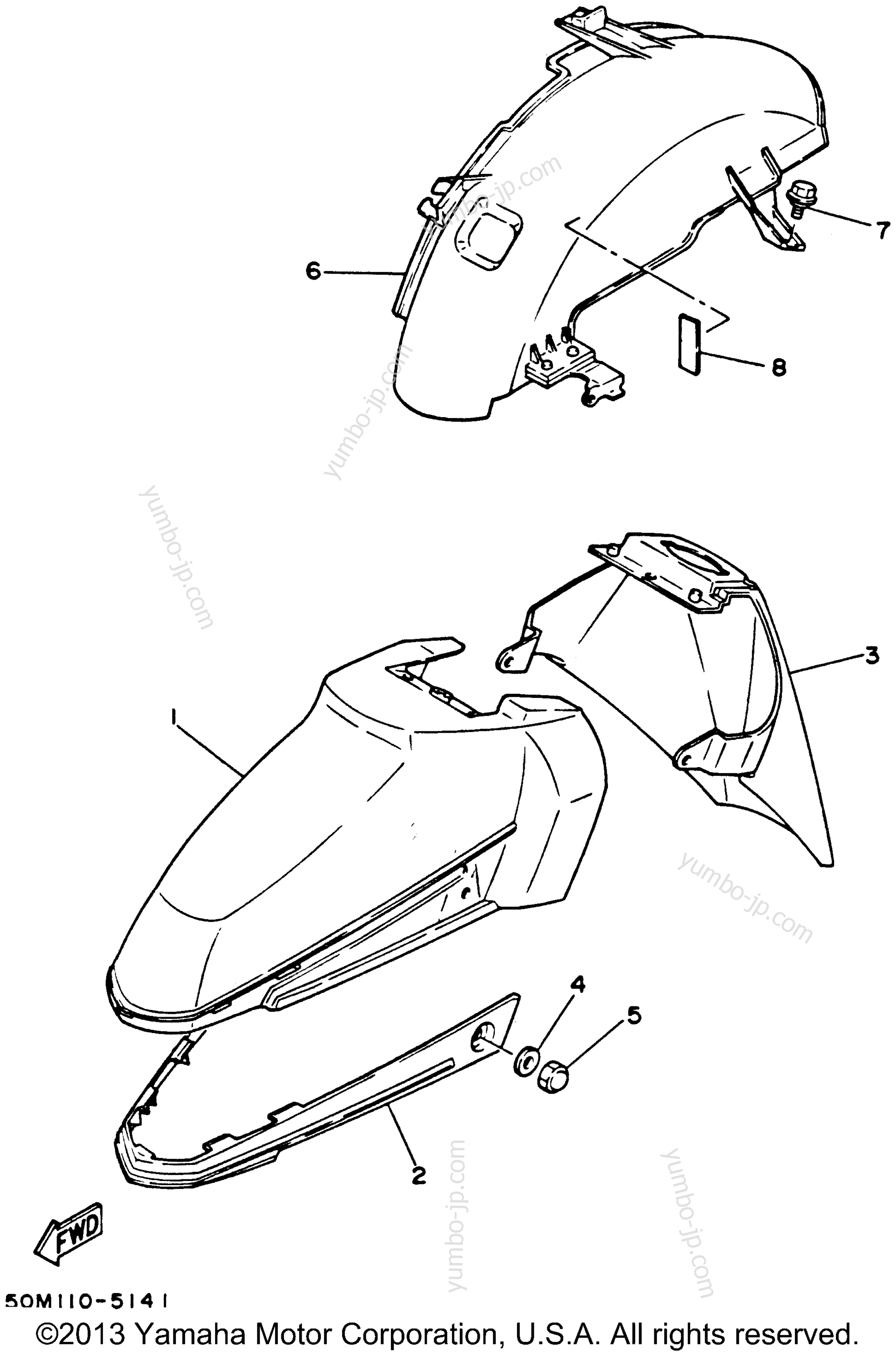 FENDER для скутеров YAMAHA RIVA 125 (XC125K) 1998 г.