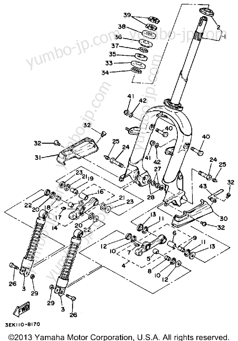 Steering для скутеров YAMAHA RIVA 125 (XC125W) 1989 г.