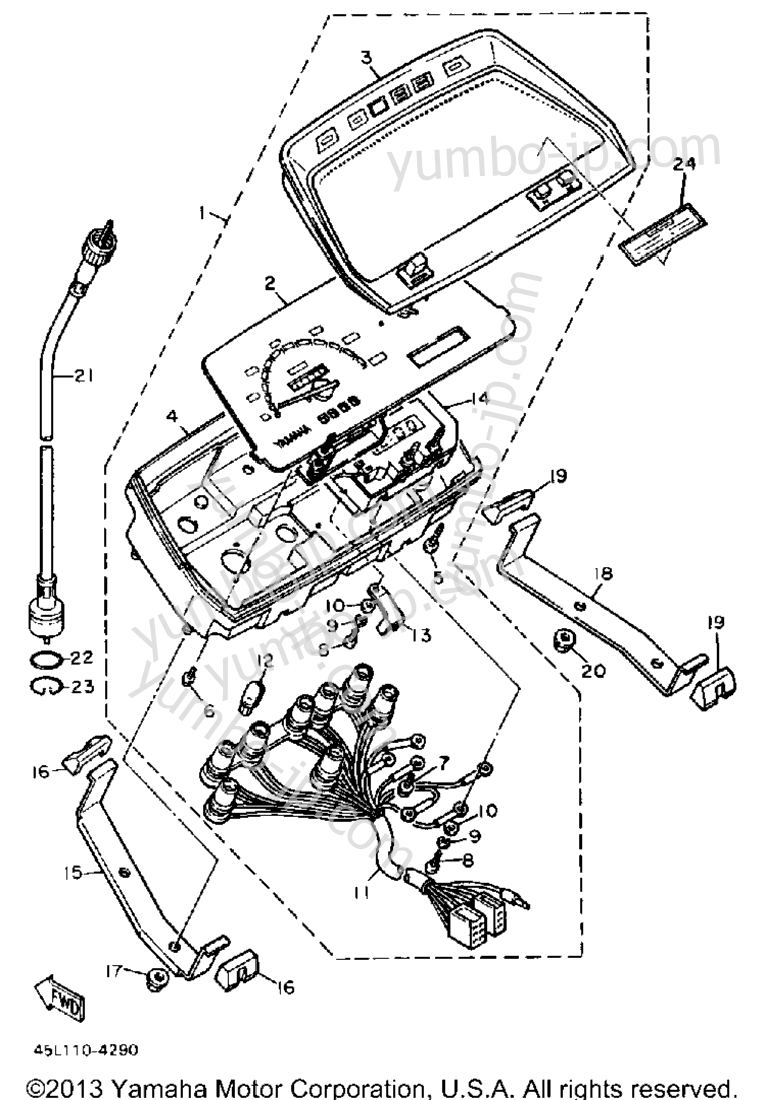 Измерительные приборы для скутеров YAMAHA RIVA 180 (XC180ZNC) CA 1985 г.
