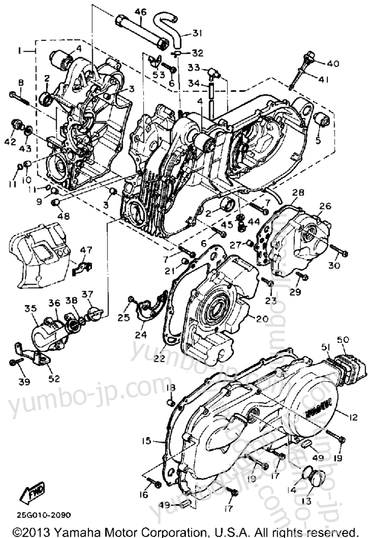 Crankcase Xc180k Kc L Lc для скутеров YAMAHA RIVA 180 (XC180LC) CA 1984 г.