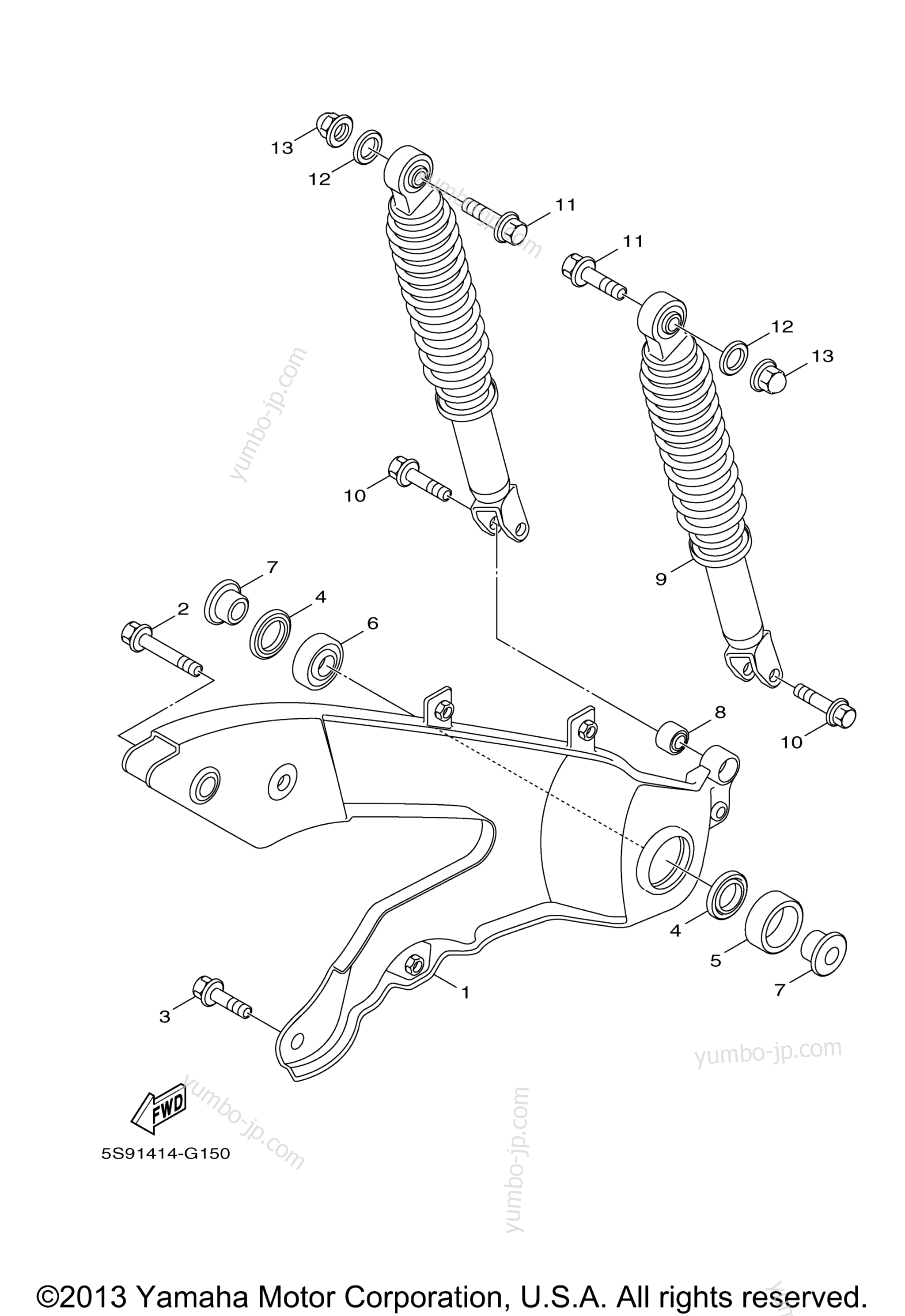 Rear Arm Suspension для скутеров YAMAHA ZUMA 125 (YW125BB) 2012 г.