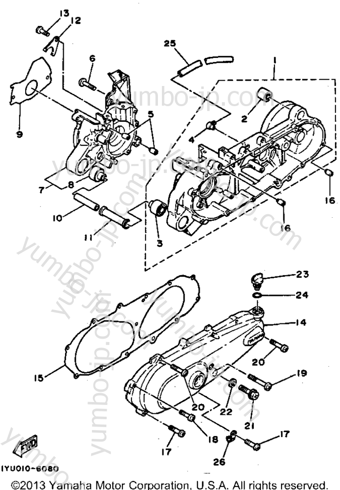 Крышка картера для скутеров YAMAHA RAZZ (SH50D) 1992 г.