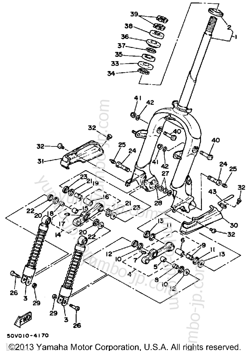 Steering для скутеров YAMAHA RIVA 125 (XC125TC) CA 1987 г.
