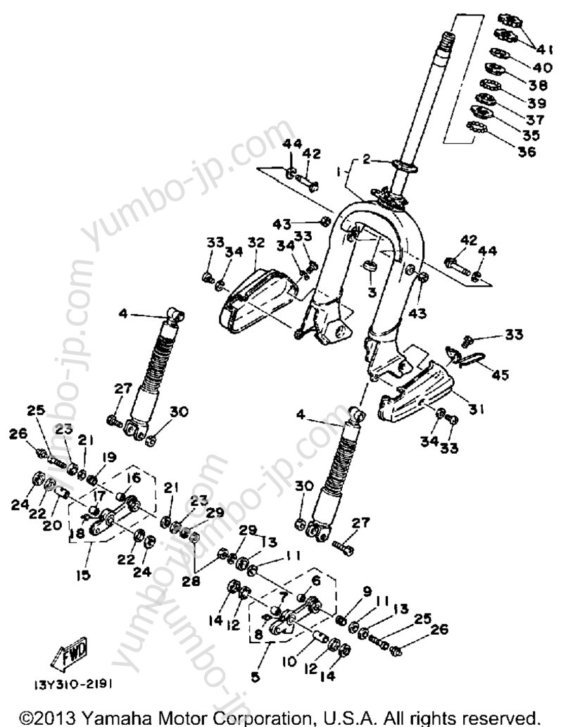 Steering для скутеров YAMAHA RIVA 80 (CV80T) 1987 г.