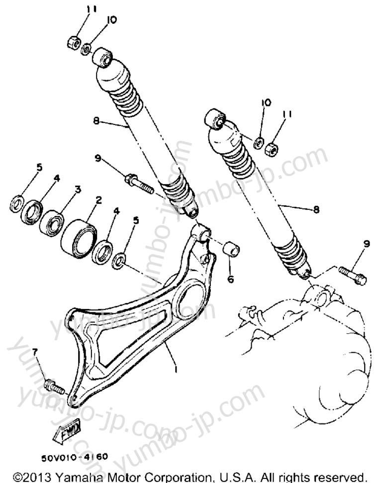 Swing Arm Rear Shocks для скутеров YAMAHA RIVA 125Z (XC125ZA) 1990 г.