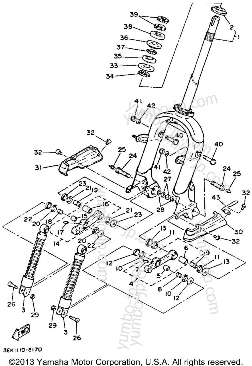 Steering для скутеров YAMAHA RIVA 125 (XC125E) 1993 г.