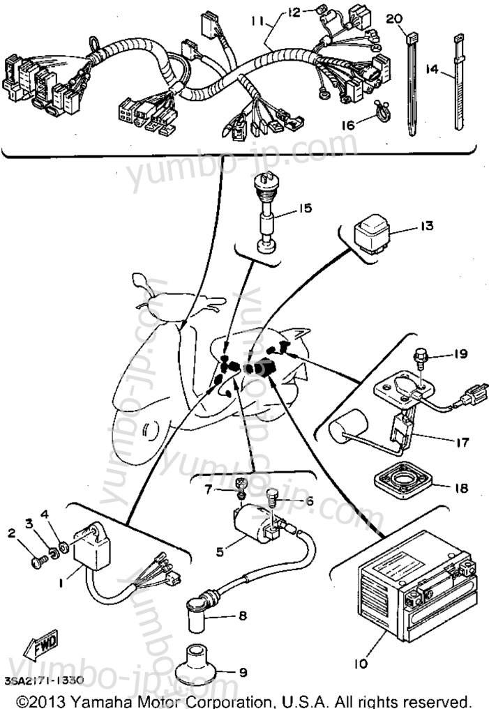 Electrical 2 для скутеров YAMAHA JOG (CY50F) 1994 г.