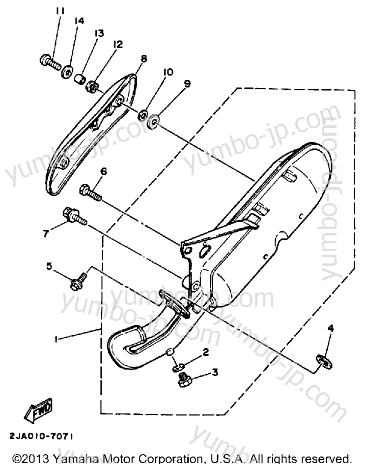 Exhaust для скутеров YAMAHA JOG (CG50B) 1991 г.