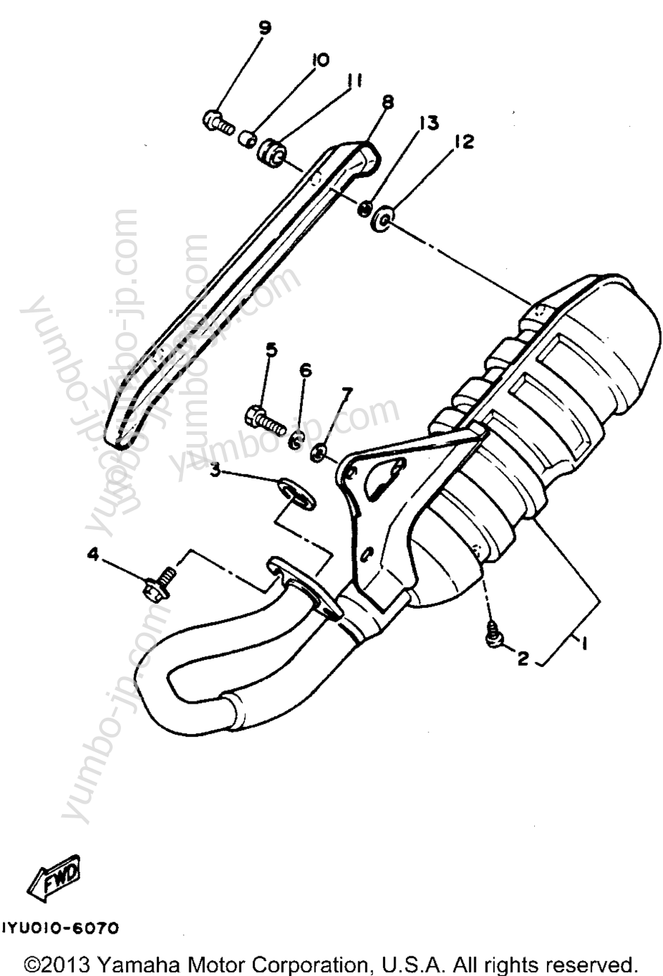 Exhaust for scooters YAMAHA RAZZ (SH50E) 1993 year