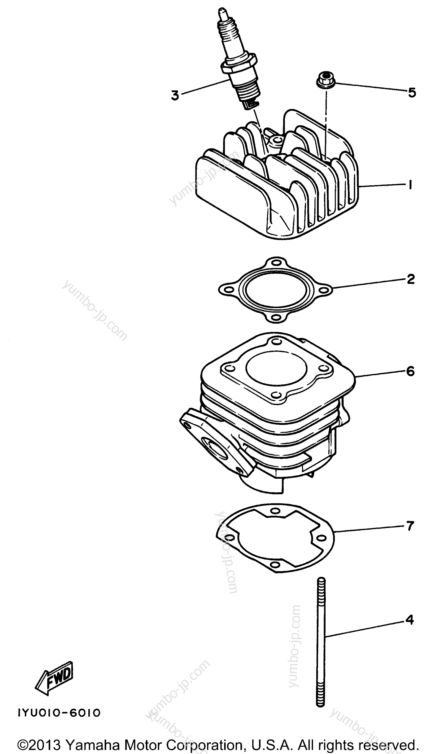 CYLINDER for scooters YAMAHA RAZZ (SH50J) 1997 year