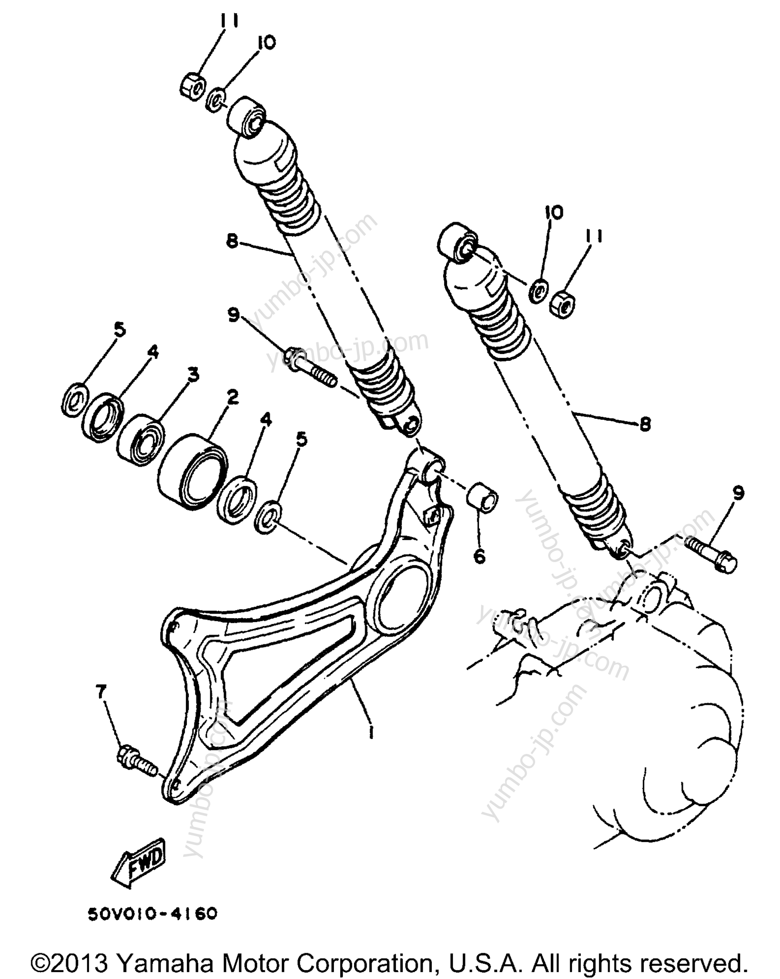 Swing Arm Rear Shocks для скутеров YAMAHA XC125N1 2001 г.