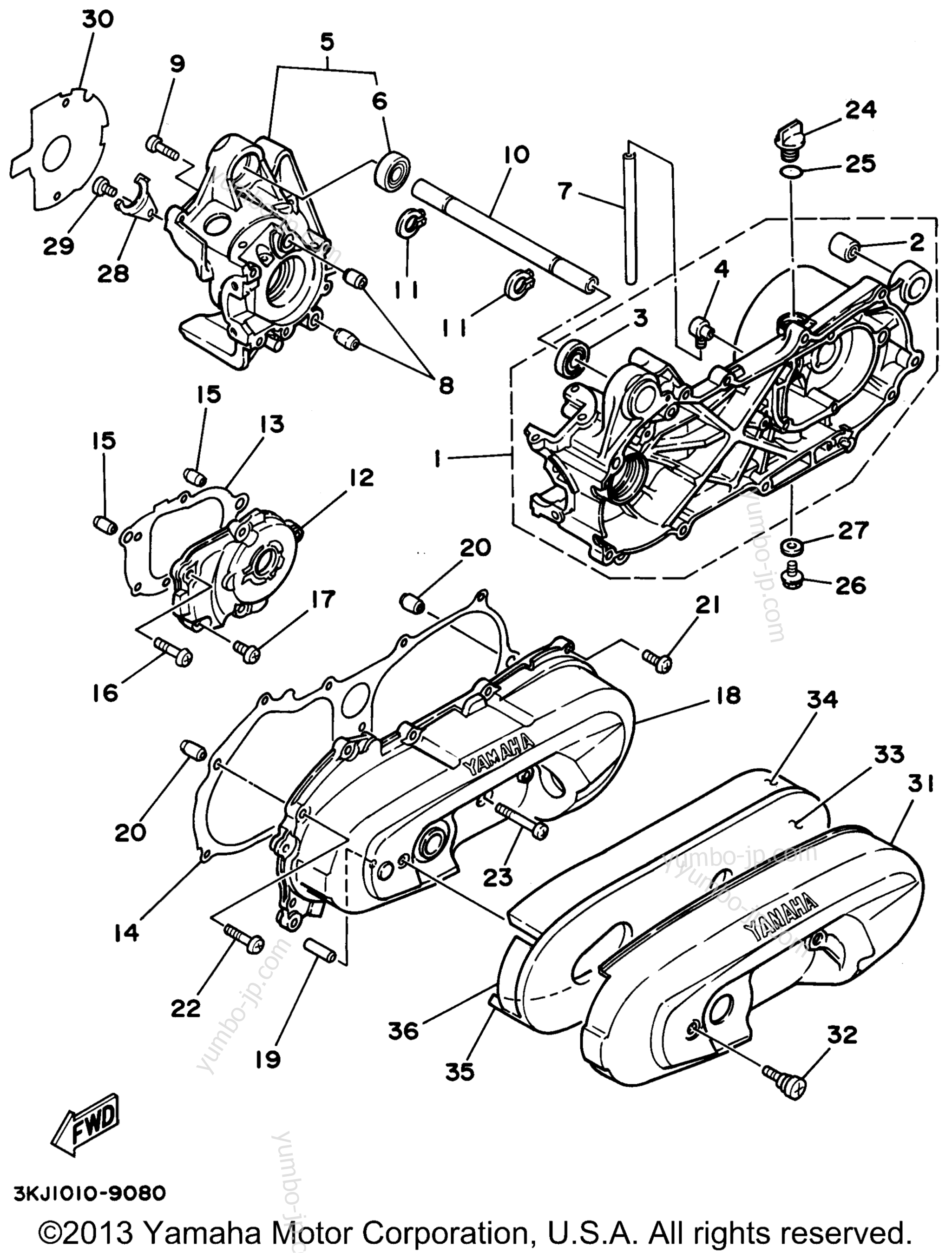 CRANKCASE for scooters YAMAHA JOG (CY50G) 1995 year