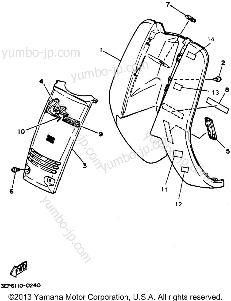 Leg Shield for scooters YAMAHA RAZZ (SH50F) 1994 year