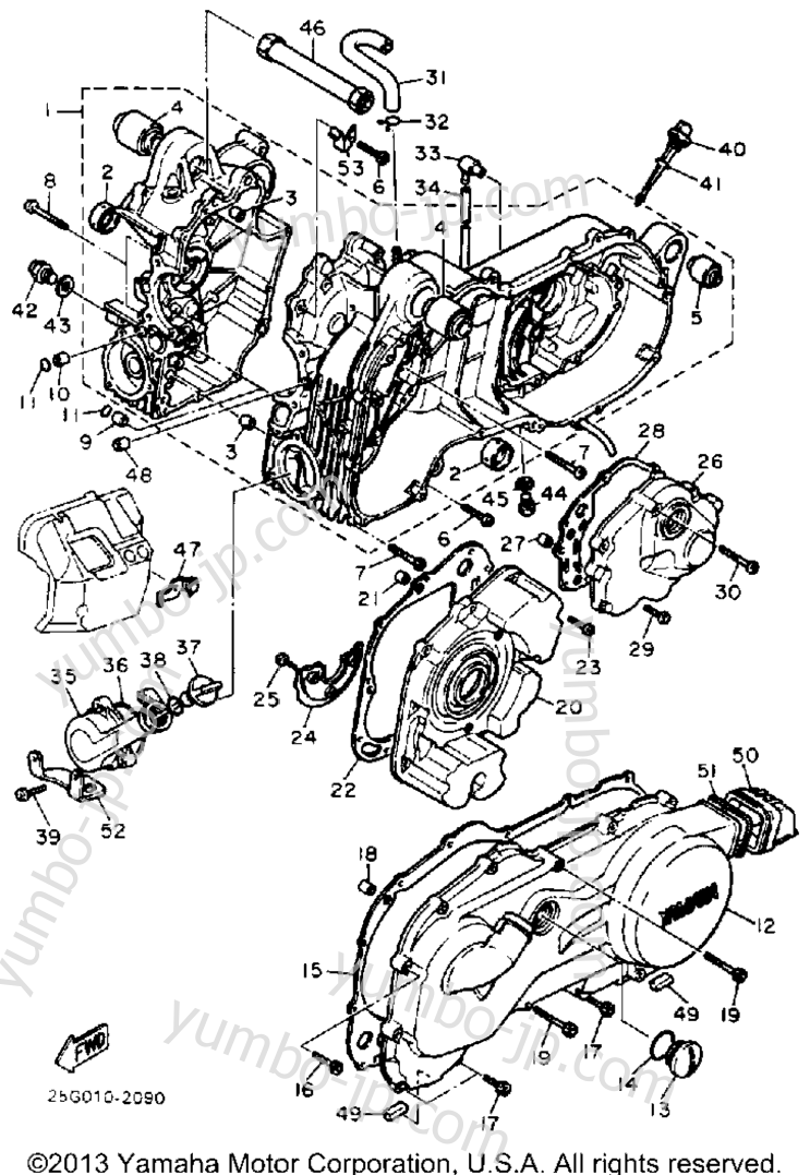 CRANKCASE for scooters YAMAHA RIVA 180 (XC180ZN) 1985 year