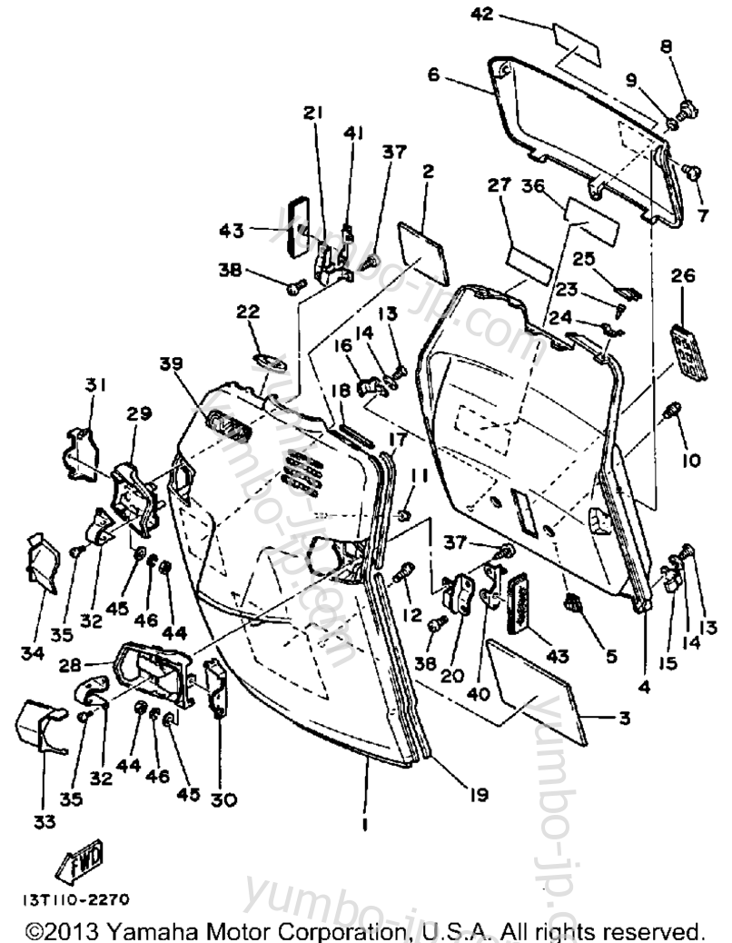 Leg Shield для скутеров YAMAHA RIVA 80 (CV80S) 1986 г.