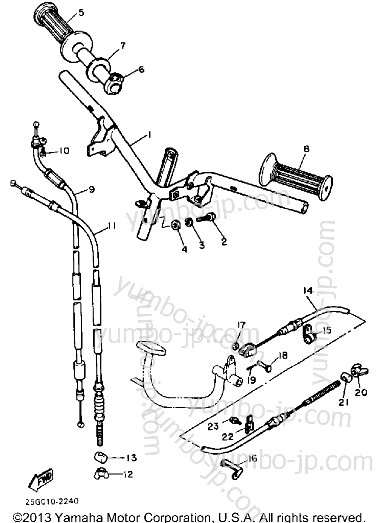 Handlebar Cable для скутеров YAMAHA RIVA 180Z (XC180ZL) 1984 г.