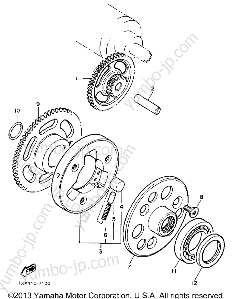 STARTER CLUTCH for scooters YAMAHA RIVA 200 (XC200T) 1987 year