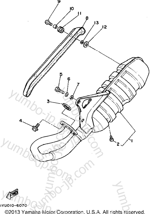 Exhaust for scooters YAMAHA RAZZ (SH50A) 1990 year