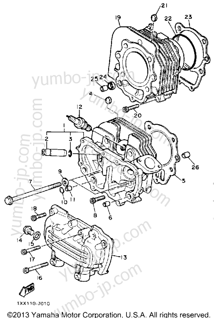 CYLINDER for scooters YAMAHA RIVA 200 (XC200T) 1987 year