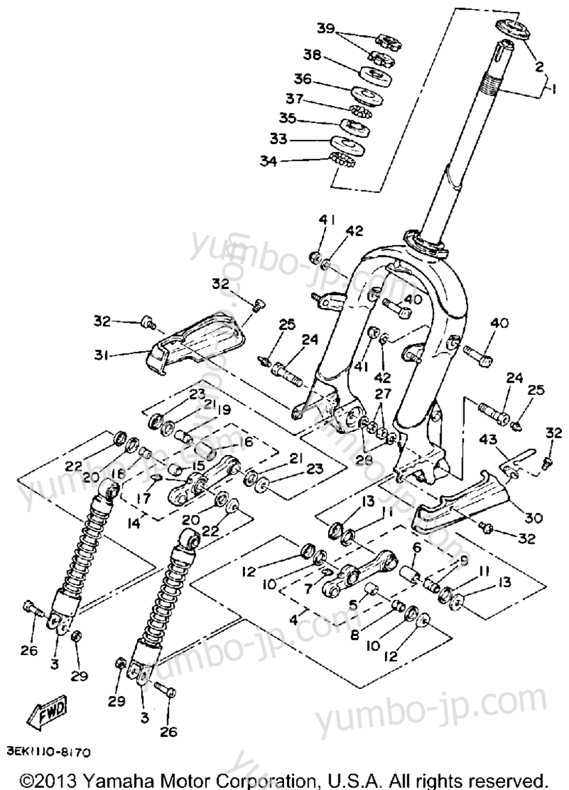 Steering для скутеров YAMAHA RIVA 125 (XC125D) 1992 г.