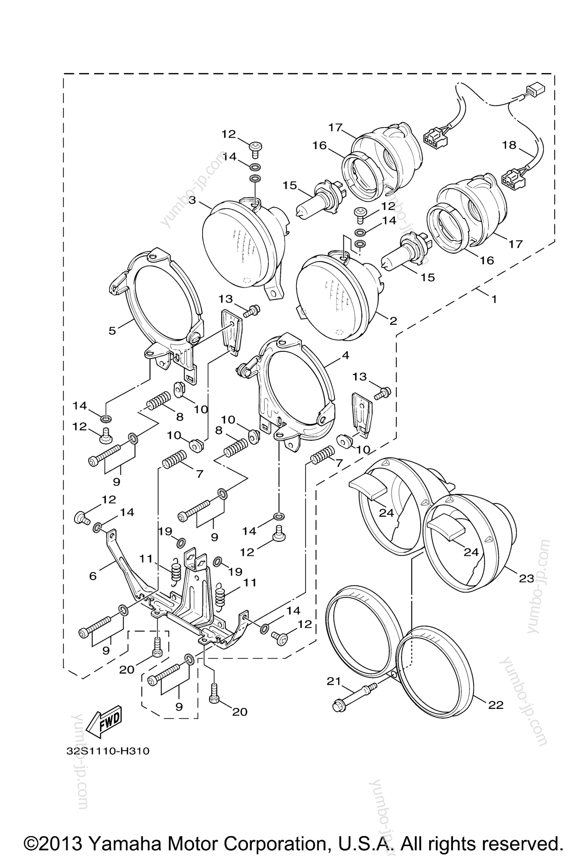 HEADLIGHT for scooters YAMAHA ZUMA 125 (YW125BB) 2012 year