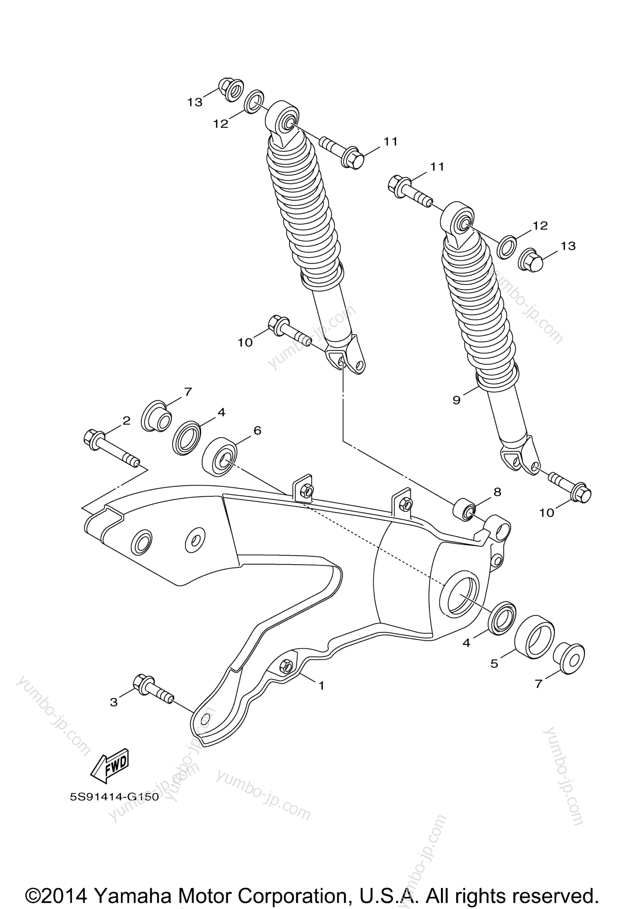 Rear Arm Suspension для скутеров YAMAHA ZUMA 125 (YW125FS) 2015 г.