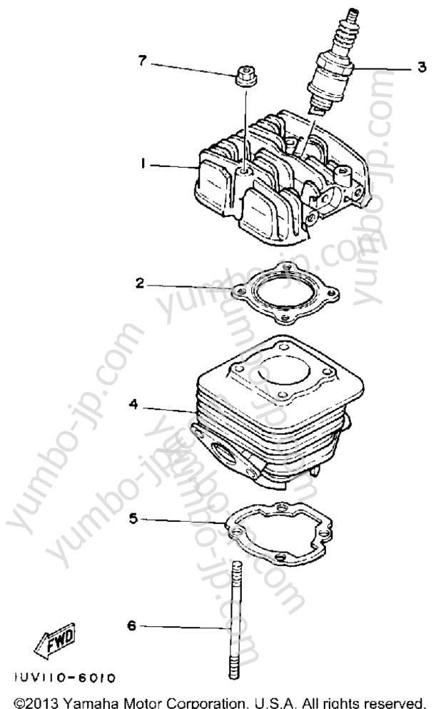CYLINDER for scooters YAMAHA CE50ES 1986 year