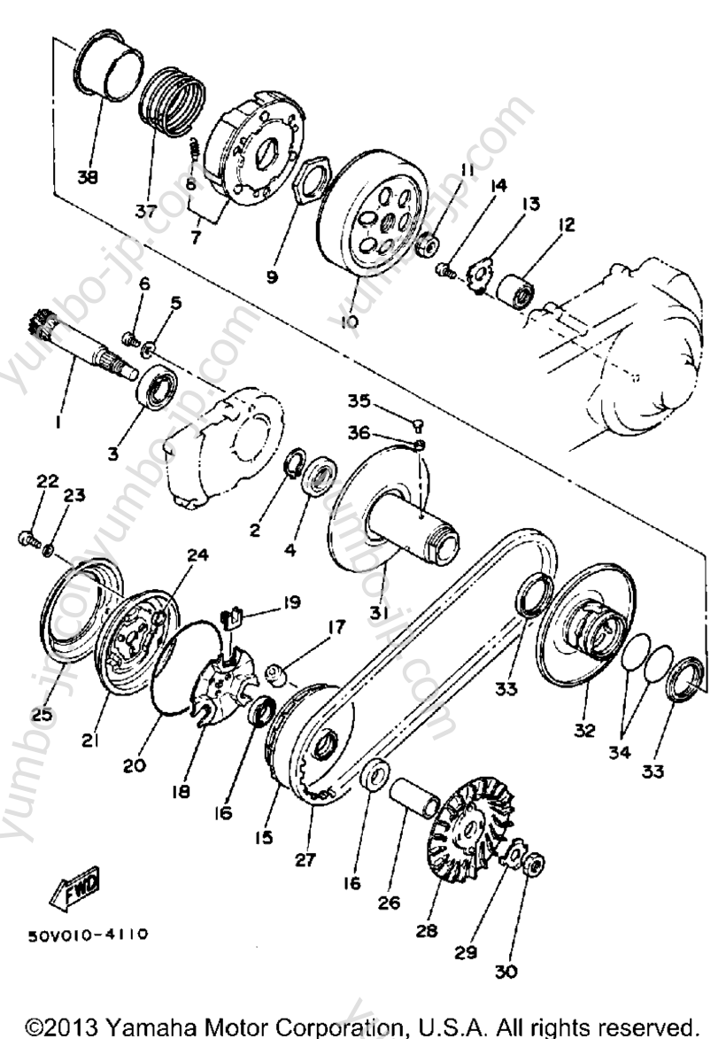 Устройство сцепления для скутеров YAMAHA RIVA 125 (XC125U) 1988 г.