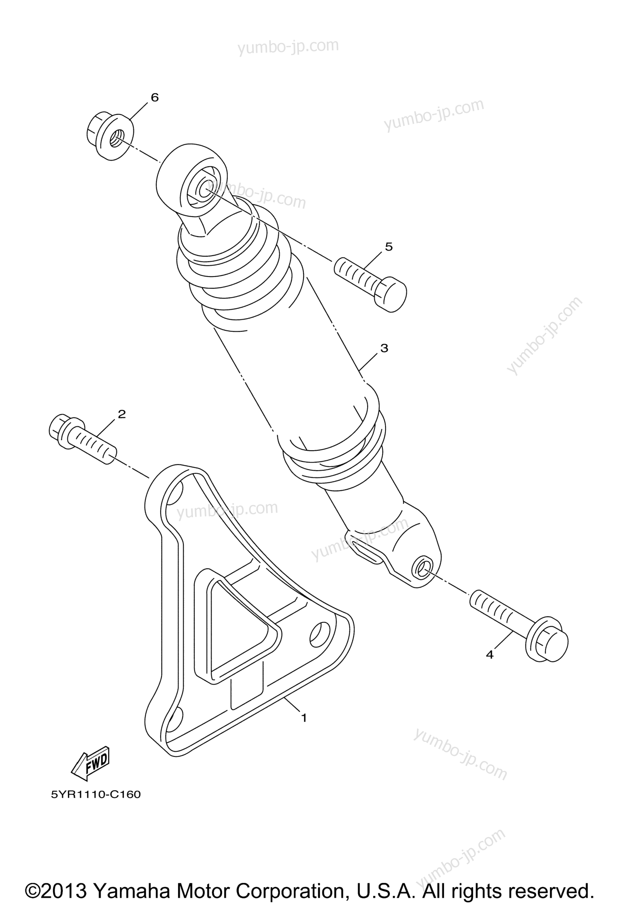 Rear Arm Suspension для скутеров YAMAHA VINO 125 (YJ125YR) 2009 г.