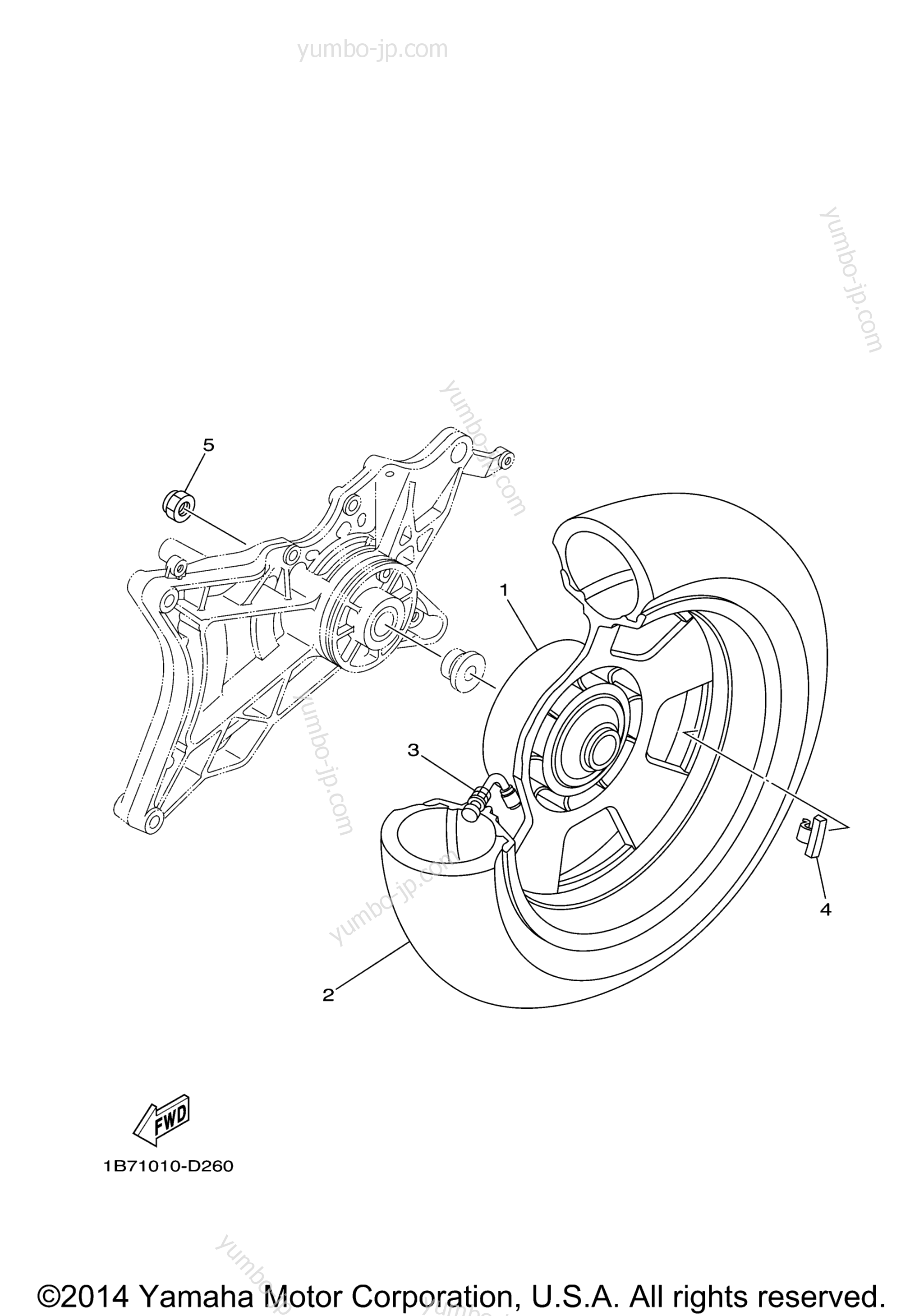 REAR WHEEL для скутеров YAMAHA MORPHOUS (CP250V) 2006 г.