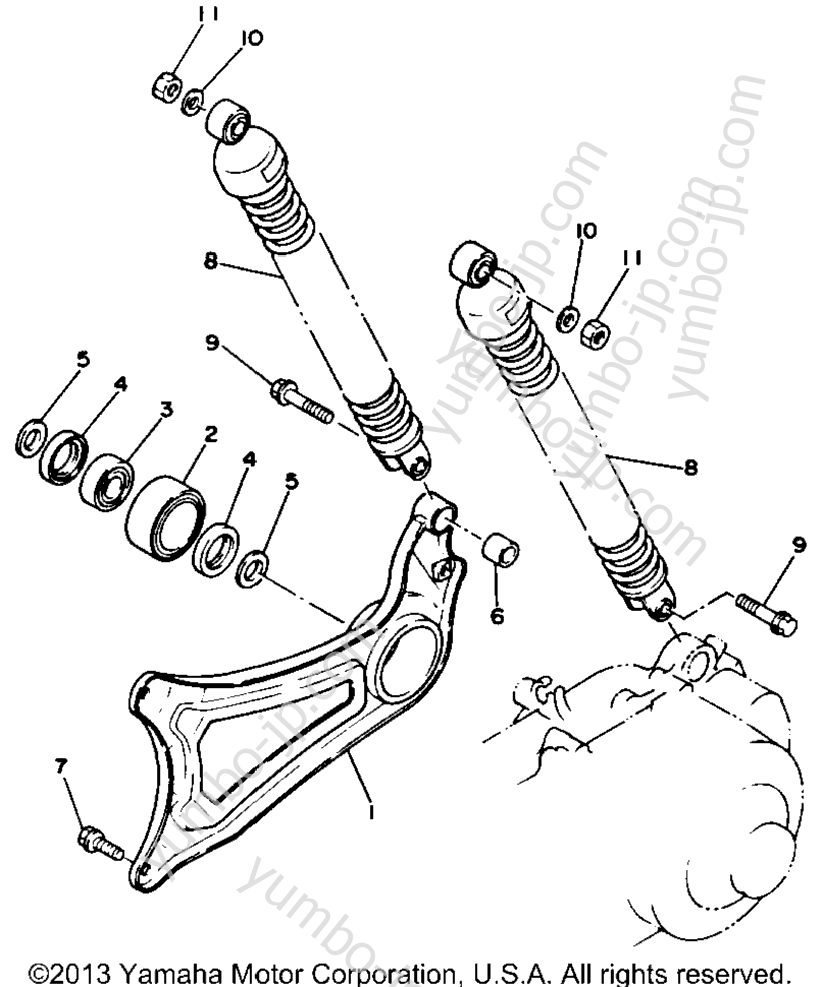 Swing Arm Rear Shocks для скутеров YAMAHA RIVA 125 (XC125B) 1991 г.