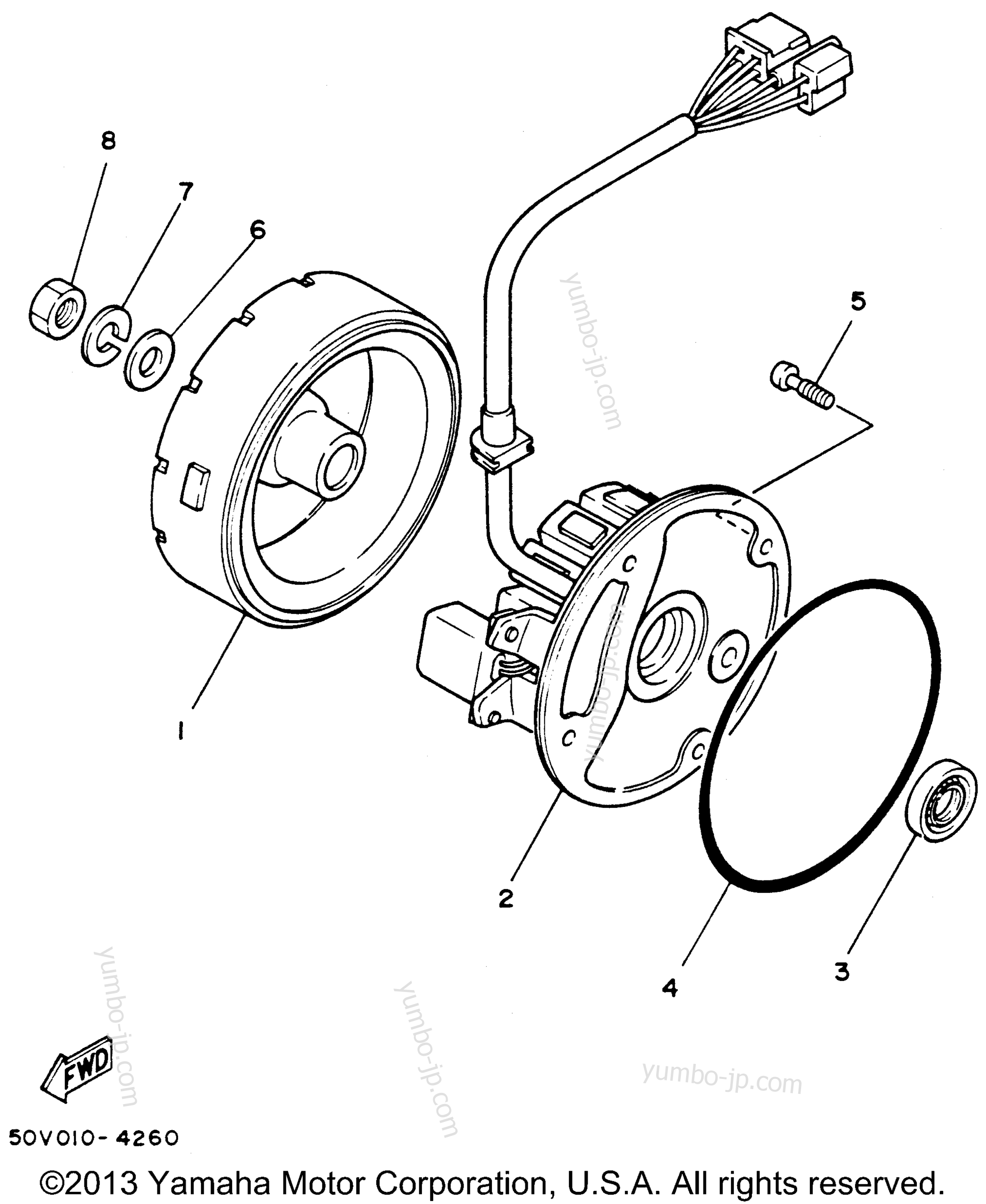 GENERATOR для скутеров YAMAHA RIVA 125 (XC125L) 1999 г.