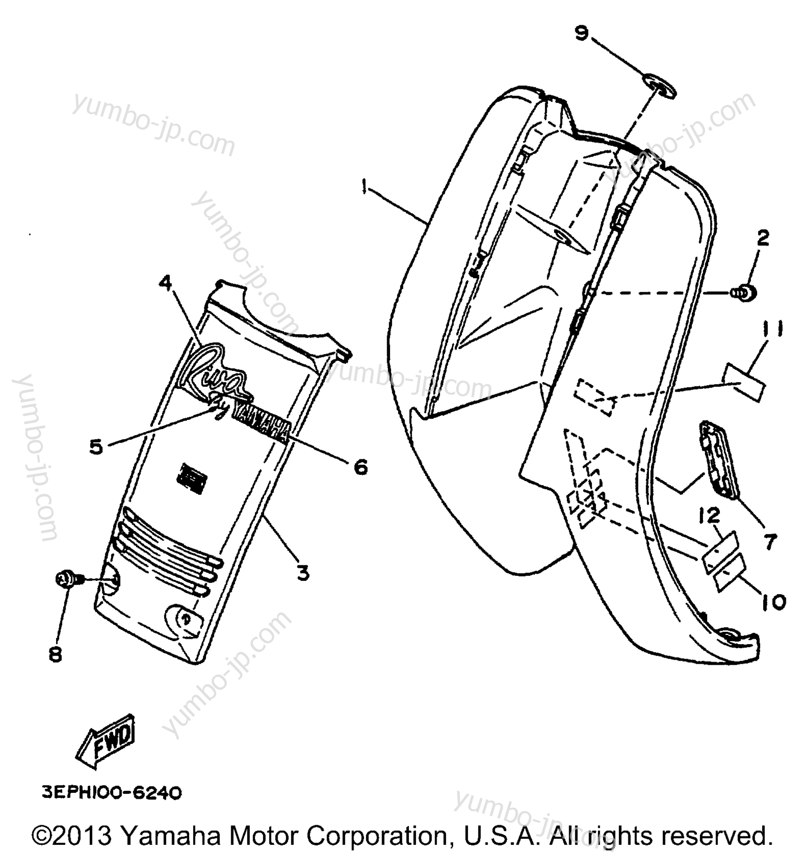 Leg Shield для скутеров YAMAHA RAZZ (SH50N) 2001 г.
