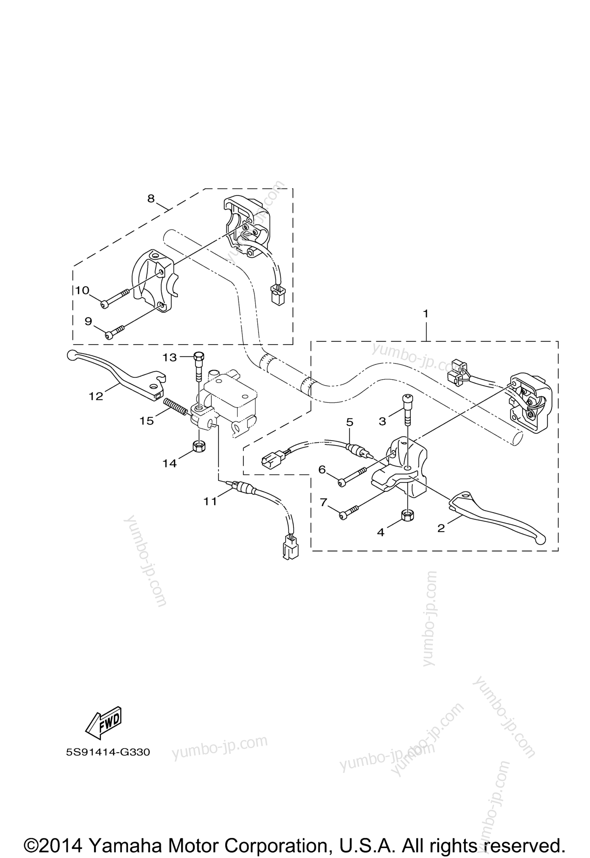 Handle Switch Lever for scooters YAMAHA ZUMA 125 (YW125FGY) 2015 year