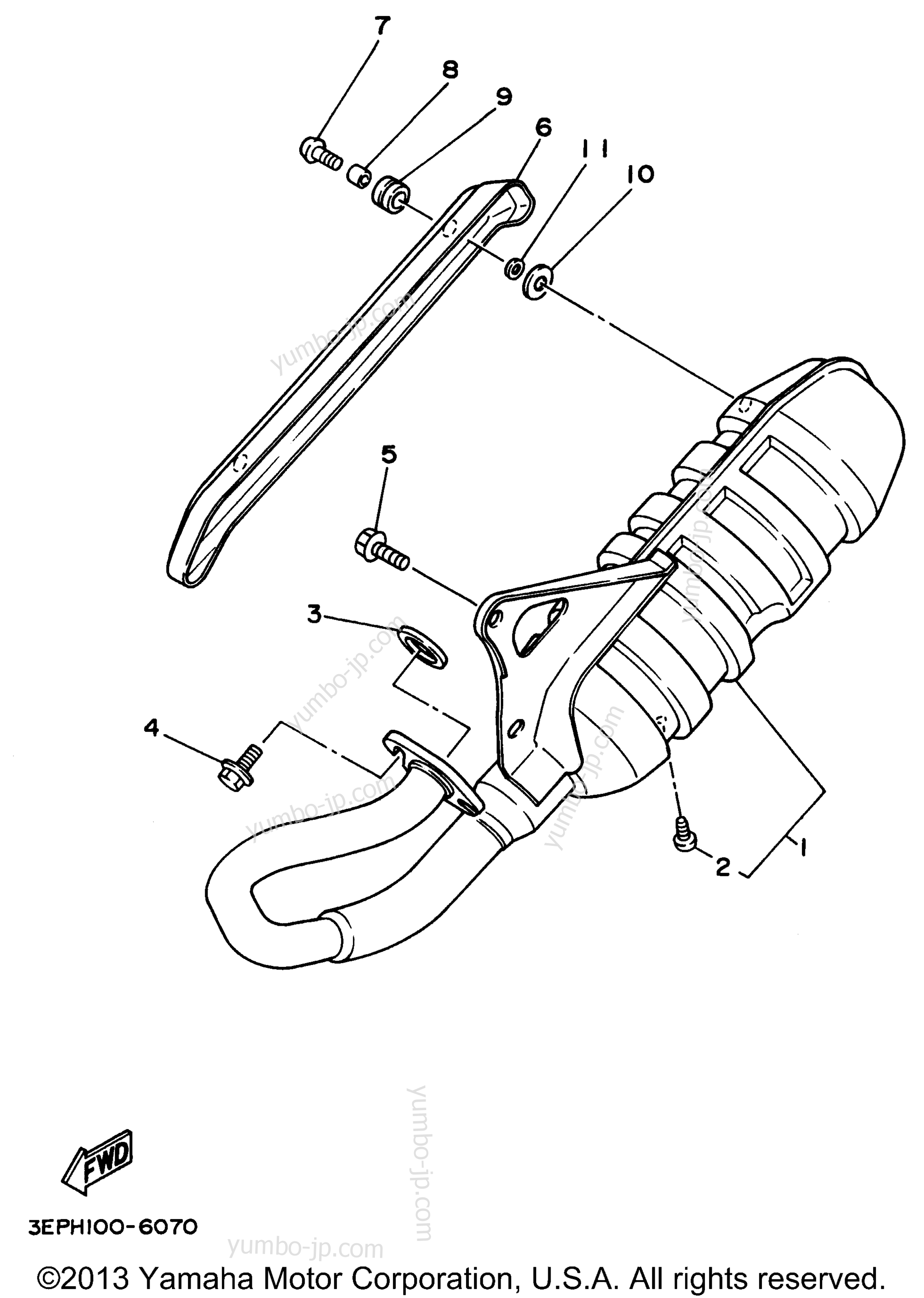 Exhaust для скутеров YAMAHA RAZZ (SH50H) 1996 г.