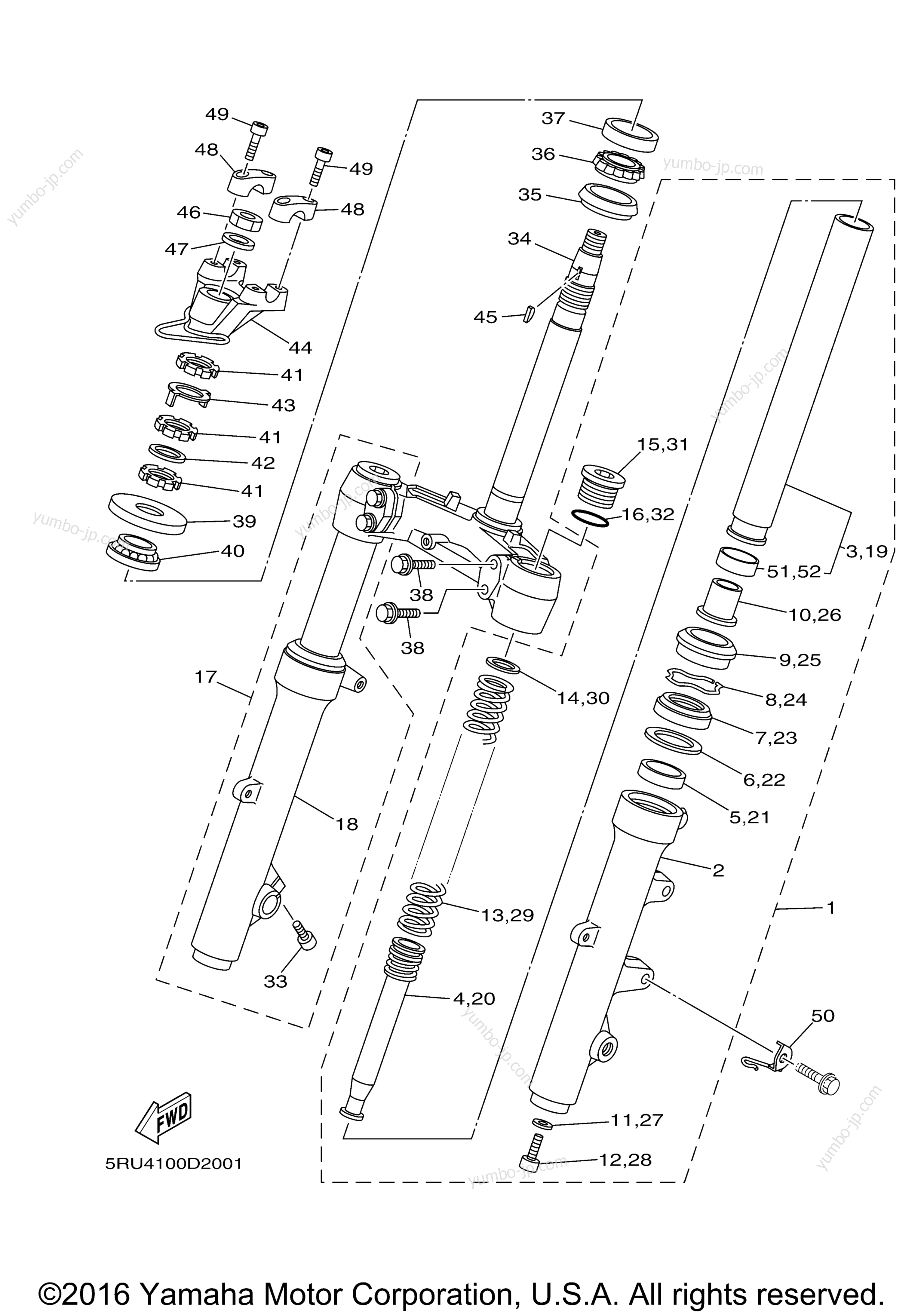 Steering для скутеров YAMAHA MAJESTY (YP400T) 2005 г.