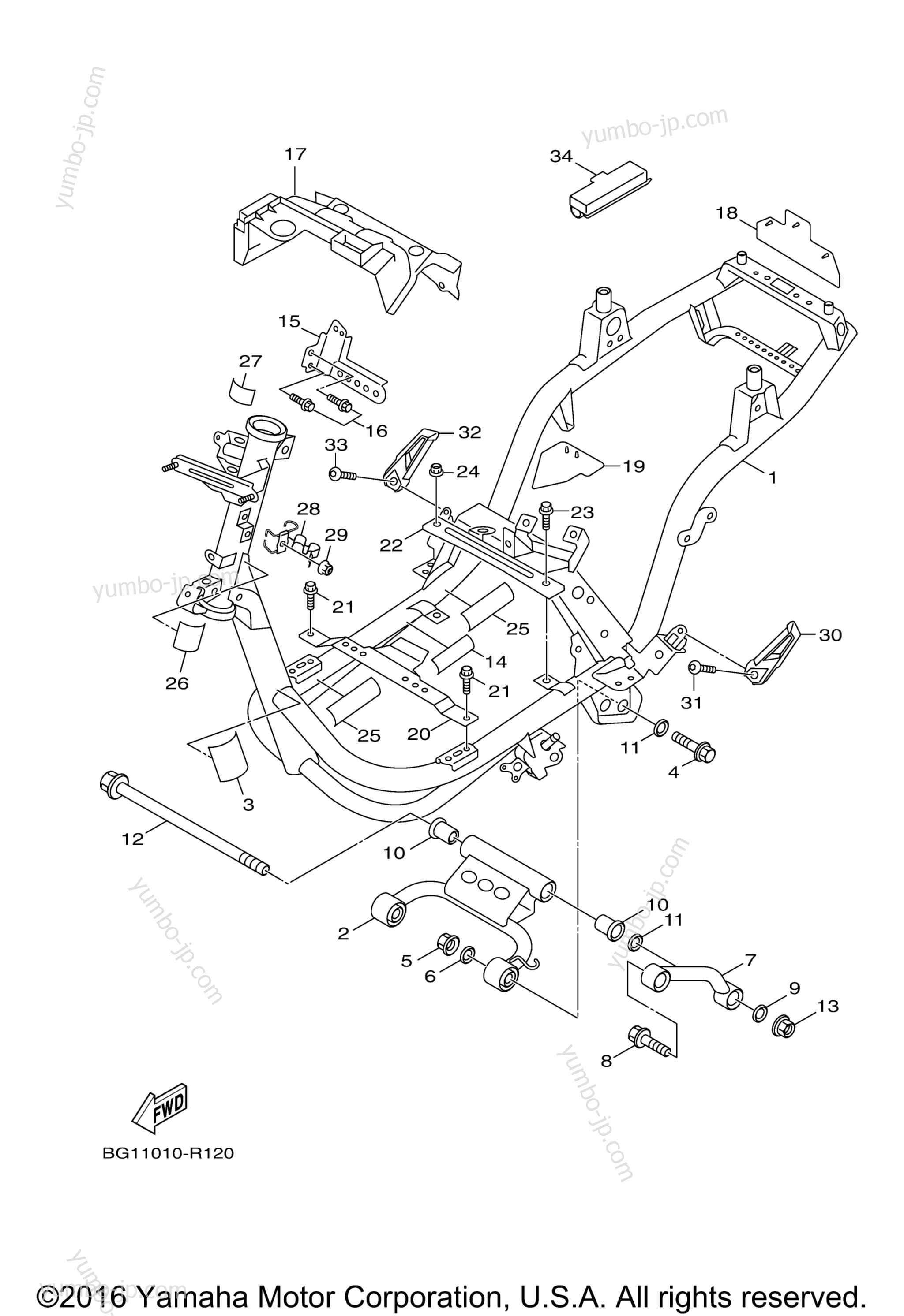 YUMBO | spare parts catalog for скутера YAMAHA ZUMA 125 (YW125GW