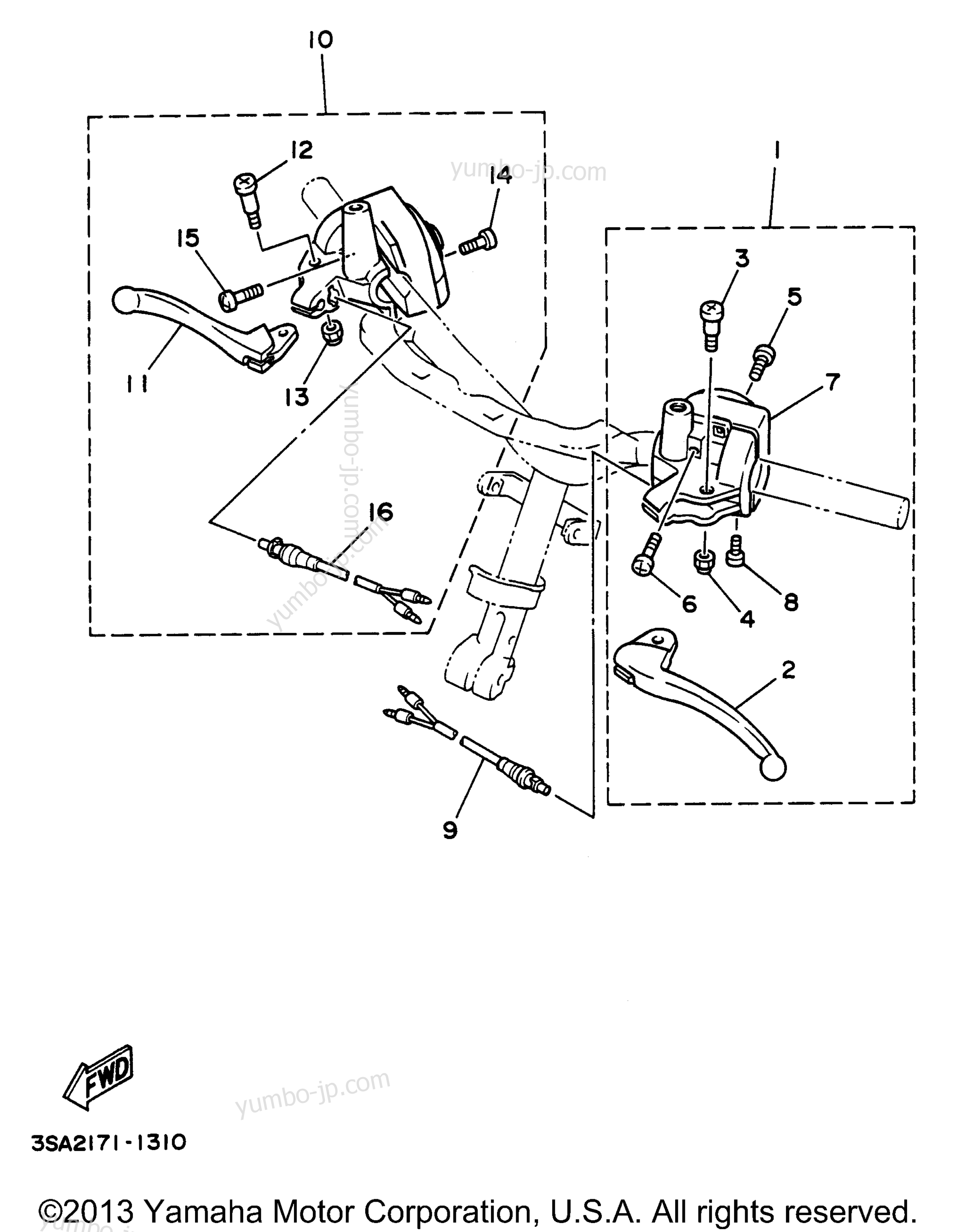 Handle Switch Lever для скутеров YAMAHA JOG (CY50H) 1996 г.